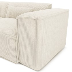 Canapé droit fixe NUNA 3 places velours côtelé beige