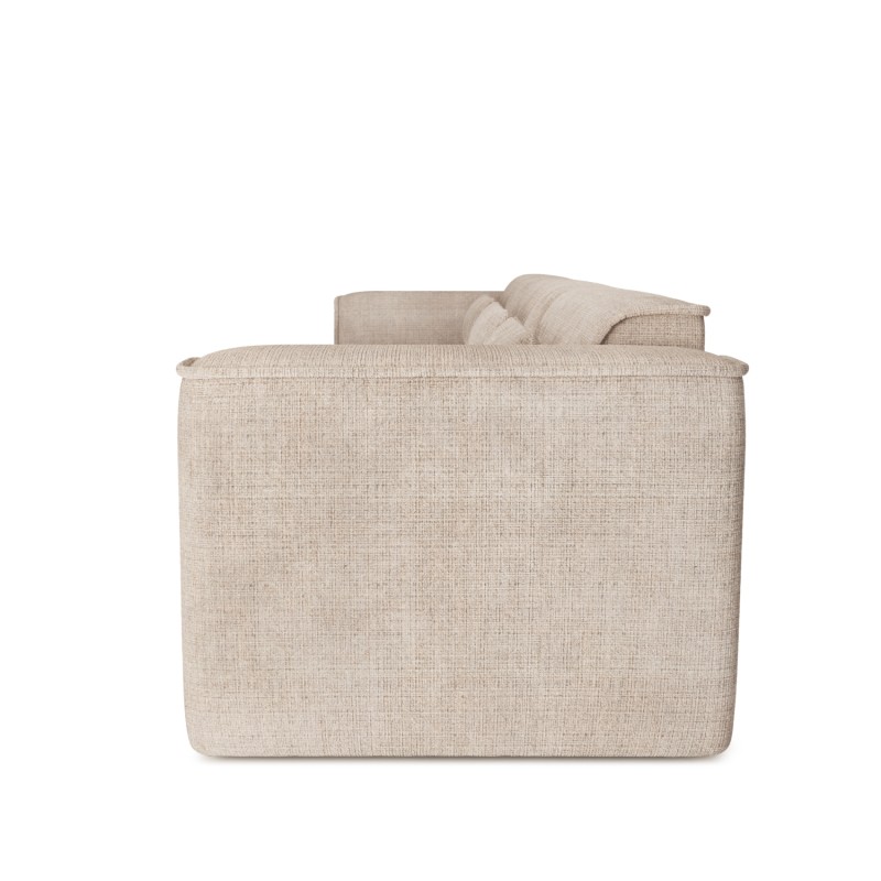 Canapé droit NUNA fixe tissu taupe 4/5 places