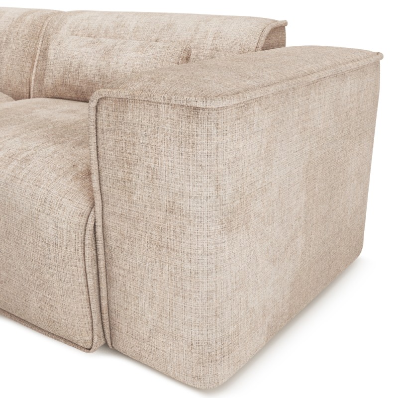 Canapé droit NUNA fixe tissu taupe 4/5 places