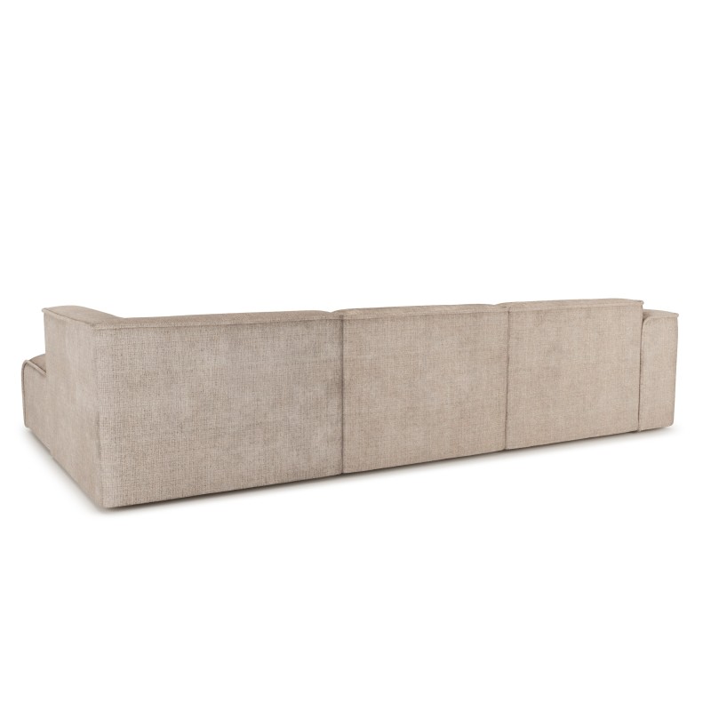 Canapé d'angle droit fixe NUNA 5/6 places tissu taupe
