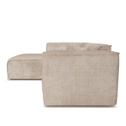 Canapé d'angle gauche NUNA fixe tissu taupe 4 places