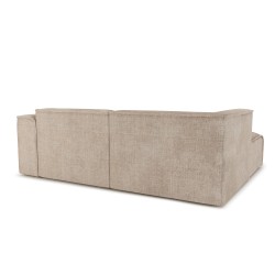 Canapé d'angle gauche NUNA fixe tissu taupe 4 places