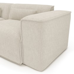 Canapé d'angle gauche NUNA fixe velours côtelé beige 4 places