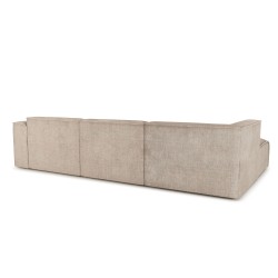 Canapé d'angle gauche fixe NUNA 5/6 places tissu taupe