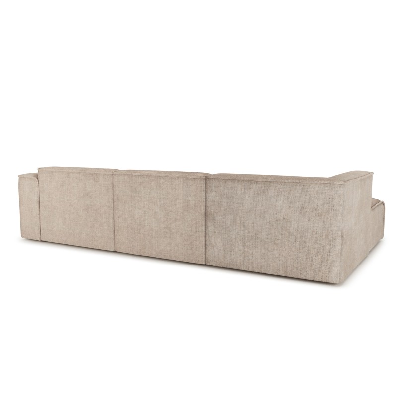 Canapé d'angle gauche fixe NUNA 5/6 places tissu taupe