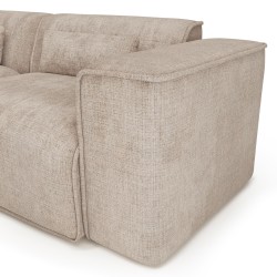 Canapé d'angle gauche fixe NUNA 5/6 places tissu taupe