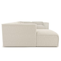 Canapé panoramique fixe NUNA 7 places chaise gauche velours côtelé beige