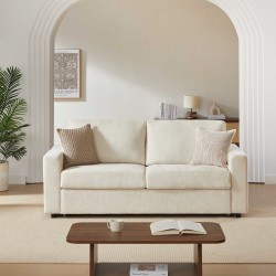 Canapé droit SOCCA express tissu beige 2 places