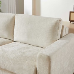 Canapé droit SOCCA express tissu beige 2 places