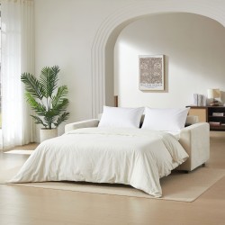 Canapé droit SOCCA express tissu beige 2 places