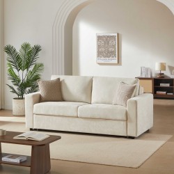 Canapé droit SOCCA express tissu beige 2 places