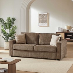 Canapé droit SOCCA express tissu marron 2 places