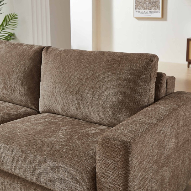 Canapé droit SOCCA express tissu marron 2 places