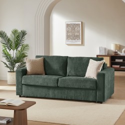 Canapé droit SOCCA express tissu vert 2 places