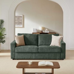 Canapé droit SOCCA express tissu vert 2 places