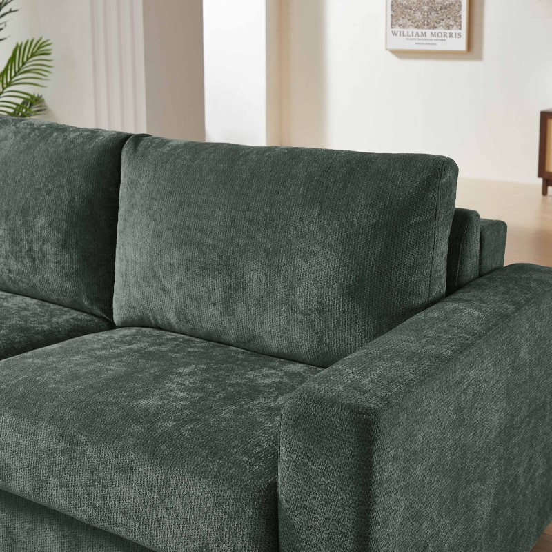 Canapé droit SOCCA express tissu vert 2 places