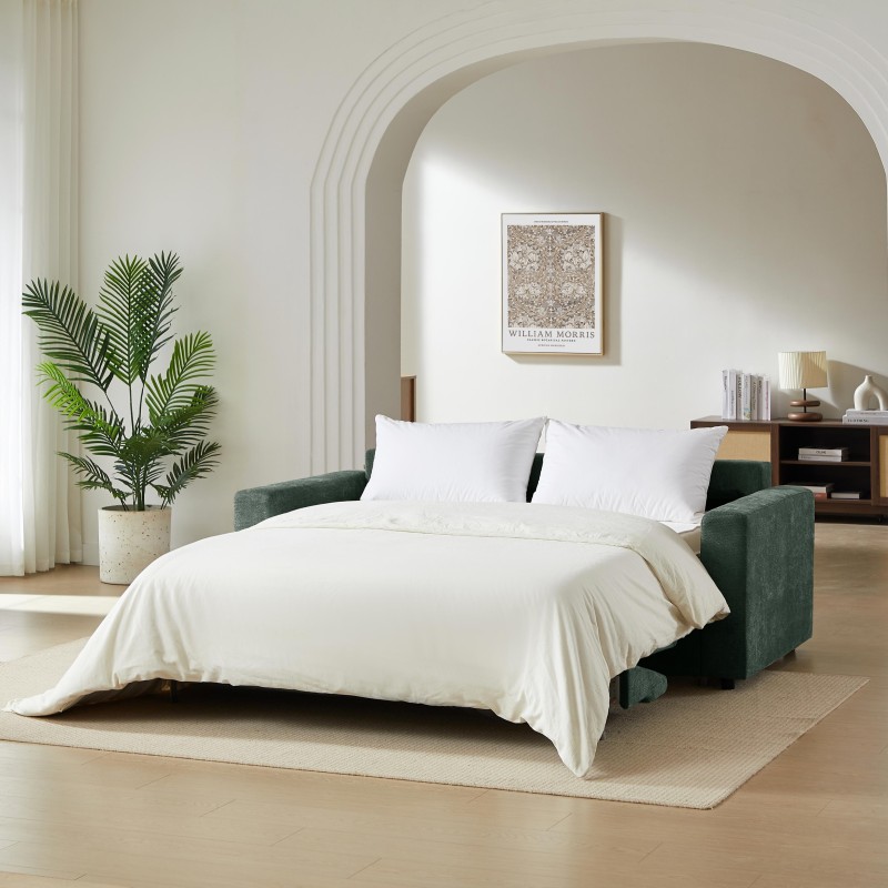 Canapé droit SOCCA express tissu vert 2 places