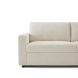 Canapé droit SOCCA express tissu beige 3 places