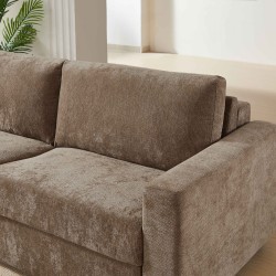 Canapé droit SOCCA express tissu marron 3 places