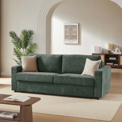 Canapé droit SOCCA express tissu vert 3 places