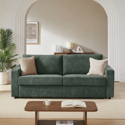 Canapé droit SOCCA express tissu vert 3 places