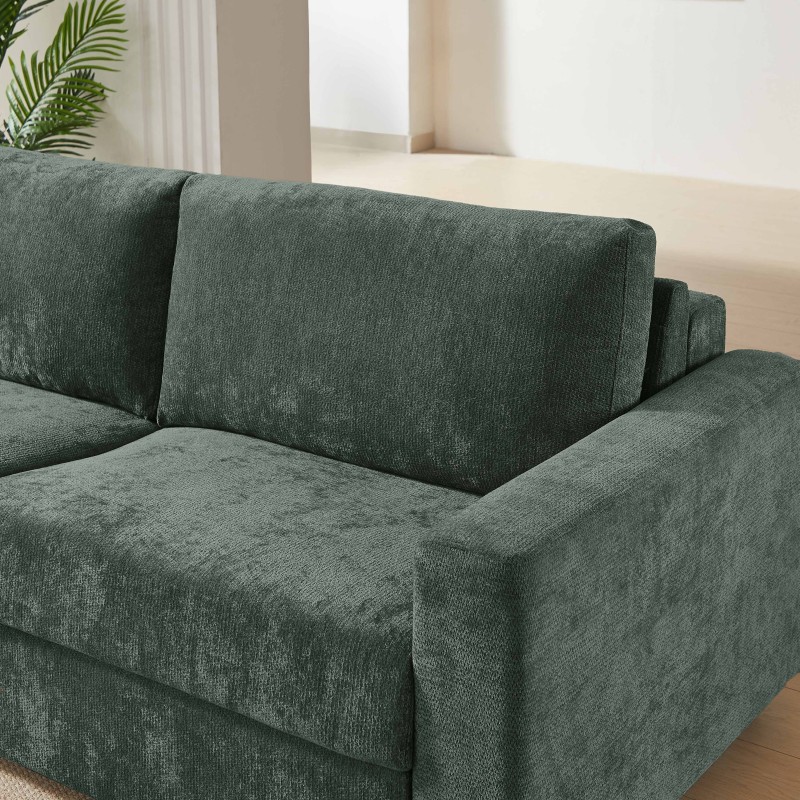 Canapé droit SOCCA express tissu vert 3 places