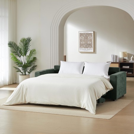 Canapé droit SOCCA express tissu vert 3 places