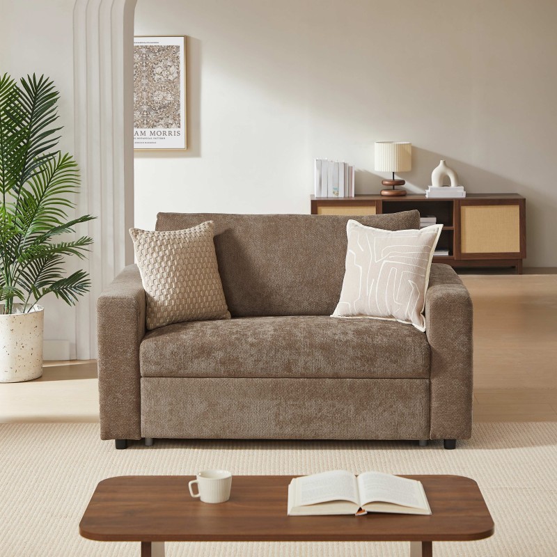 Fauteuil SOCCA express tissu marron 1 place