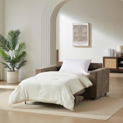 Fauteuil SOCCA express tissu marron 1 place