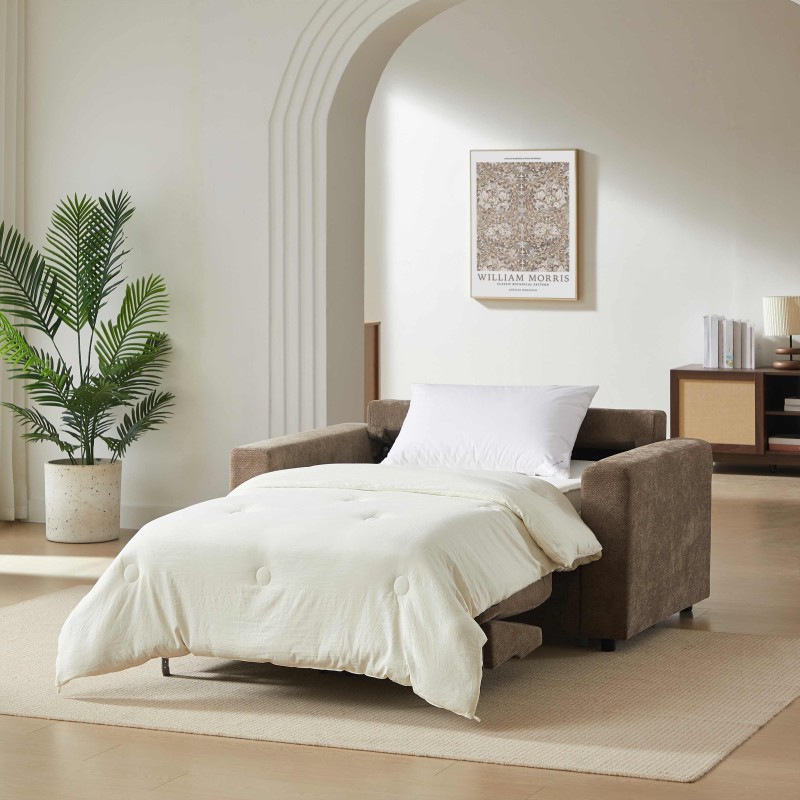 Fauteuil SOCCA express tissu marron 1 place