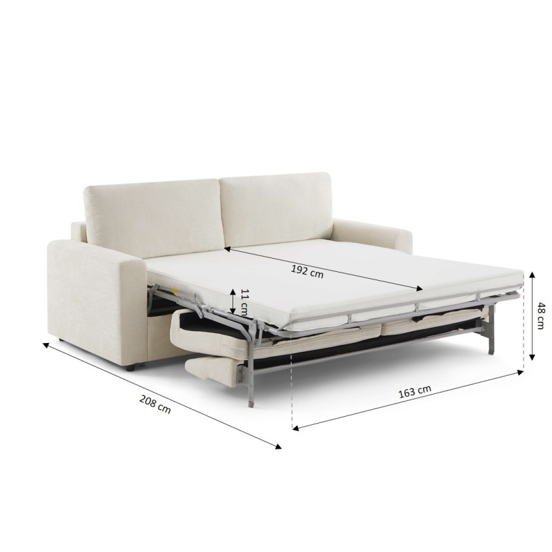 Canapé droit SOCCA express tissu beige 3 places