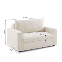 Fauteuil SOCCA express tissu beige 1 place