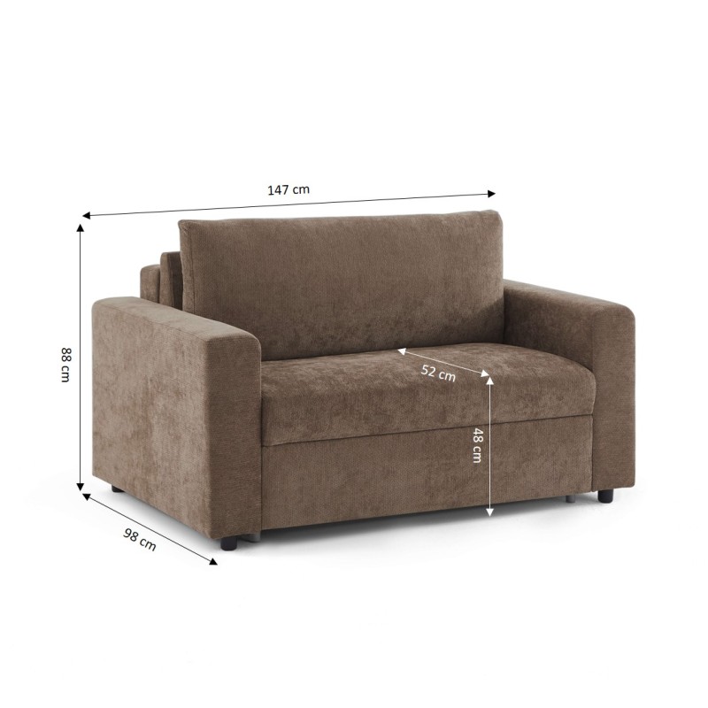 Fauteuil SOCCA express tissu marron 1 place