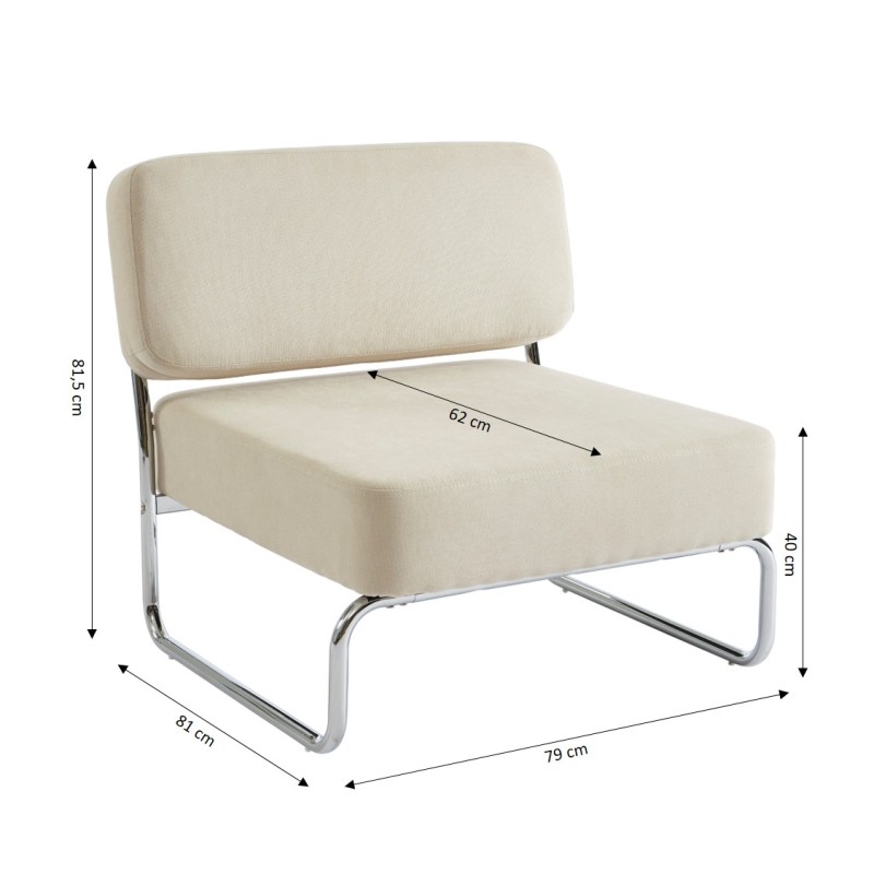 Fauteuil JACK tissu beige