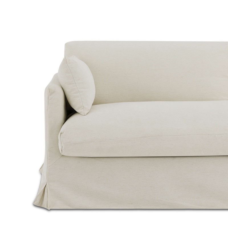 Canapé droit JATOBA fixe tissu beige 3 places