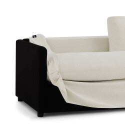 Canapé droit JATOBA fixe tissu beige 3 places