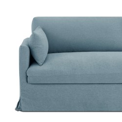 Canapé droit JATOBA fixe tissu bleu 3 places