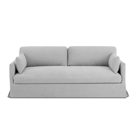 Canapé droit JATOBA fixe tissu gris 3 places