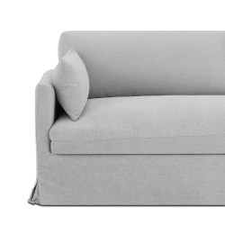 Canapé droit JATOBA fixe tissu gris 3 places