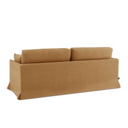 Canapé droit fixe déhoussable JATOBA 3 places tissu orange