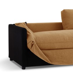 Canapé droit fixe déhoussable JATOBA 3 places tissu orange