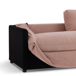 Canapé droit JATOBA fixe tissu rose 3 places