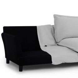 Canapé droit fixe déhoussable IROKO 3 places tissu gris