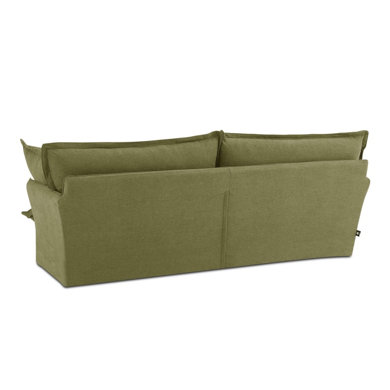 Canapé droit IROKO fixe tissu vert 3 places
