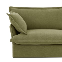 Canapé droit IROKO fixe tissu vert 3 places