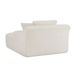 Canapé profond droit KENEDY fixe tissu beige 1 place