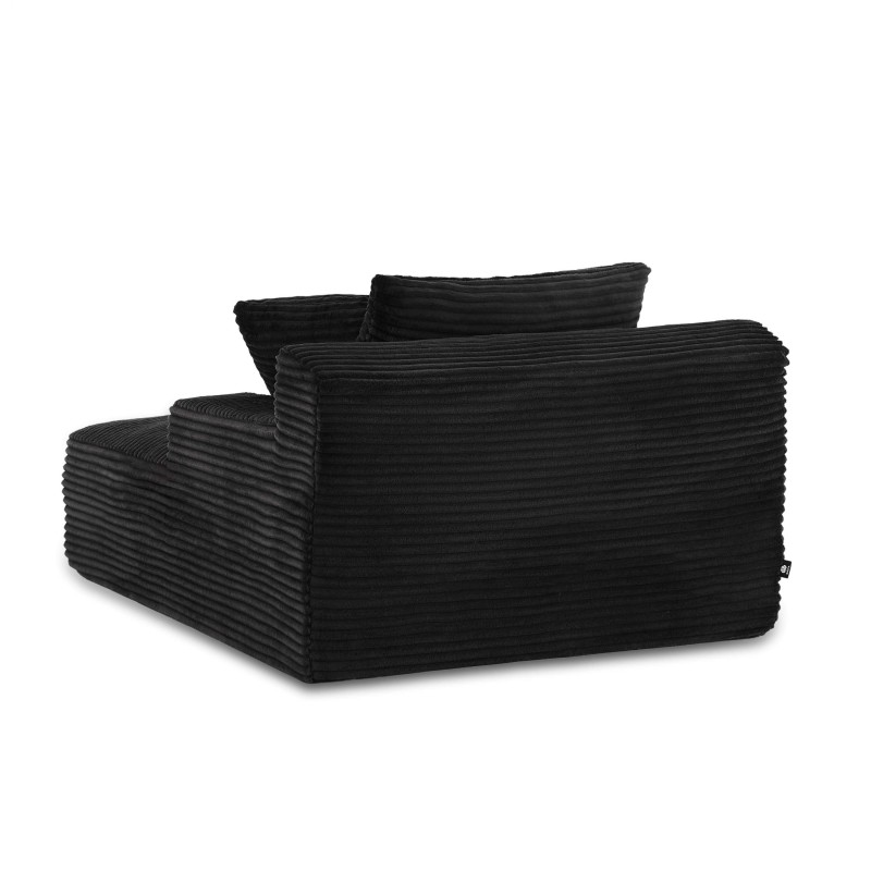 Canapé profond droit KENEDY fixe tissu gris foncé 1 place