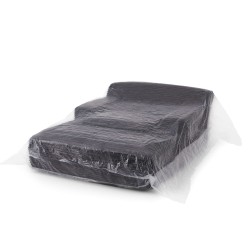 Canapé profond droit KENEDY fixe tissu gris foncé 1 place