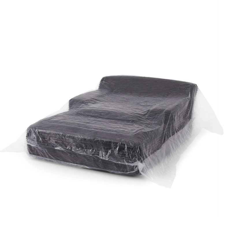 Canapé profond droit KENEDY fixe tissu gris foncé 1 place