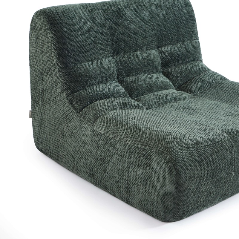 Chauffeuse JANIS modulable 1 place tissu chenille vert